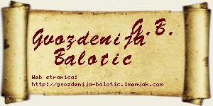 Gvozdenija Balotić vizit kartica